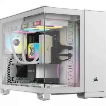 CORSAIR Caixa de PC – iCUE LINK 2500X RGB Micro-ATX Dual-Chamber branco