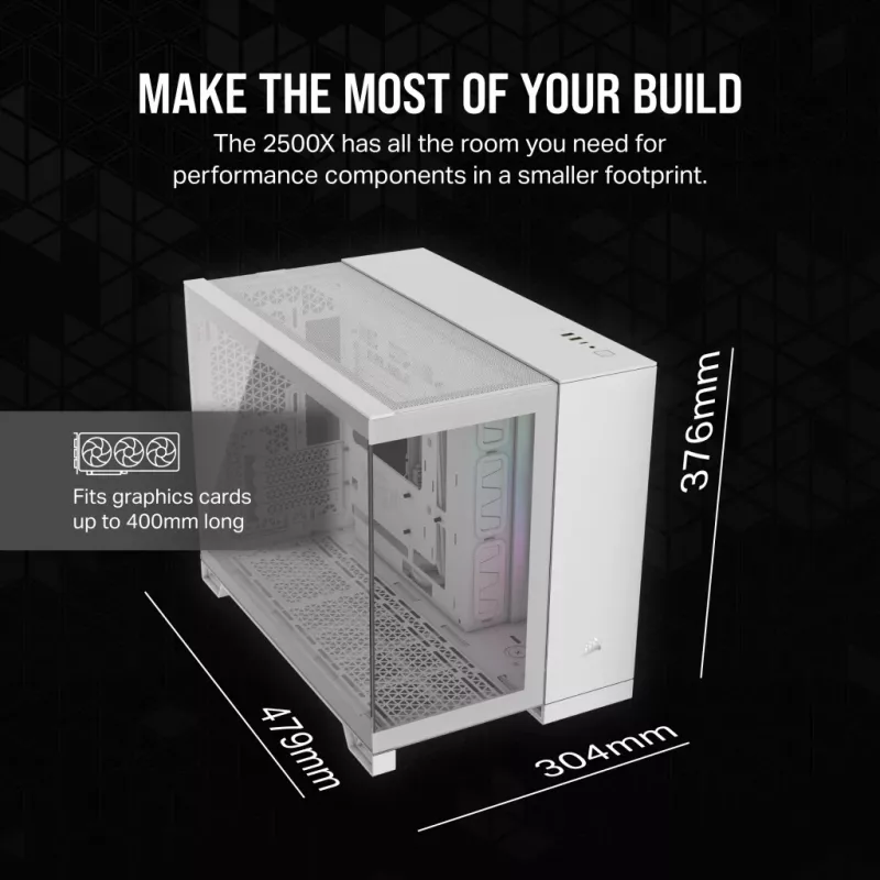CORSAIR Caixa de PC – iCUE LINK 2500X RGB Micro-ATX Dual-Chamber branco