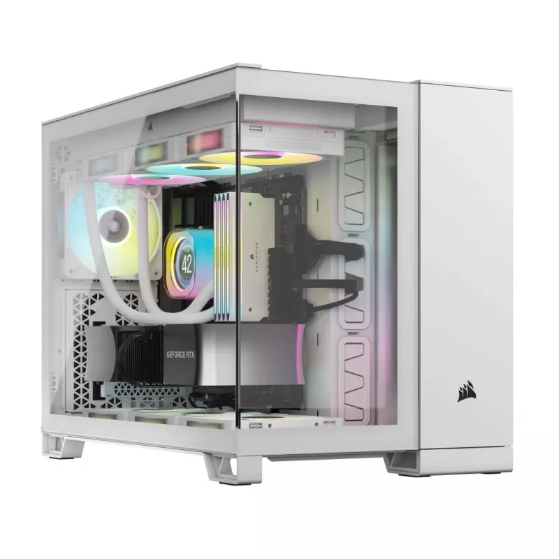 CORSAIR Caixa de PC – iCUE LINK 2500X RGB Micro-ATX Dual-Chamber branco