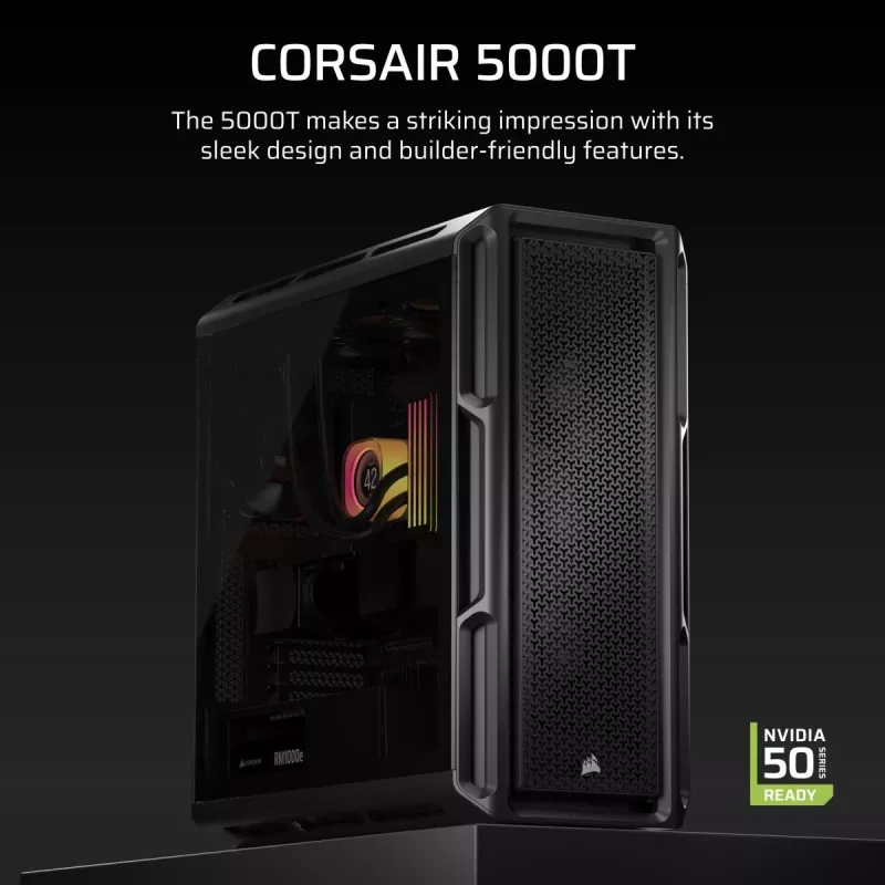 Caixa de PC CORSAIR - 5000T Mid-Tower High-Performance
