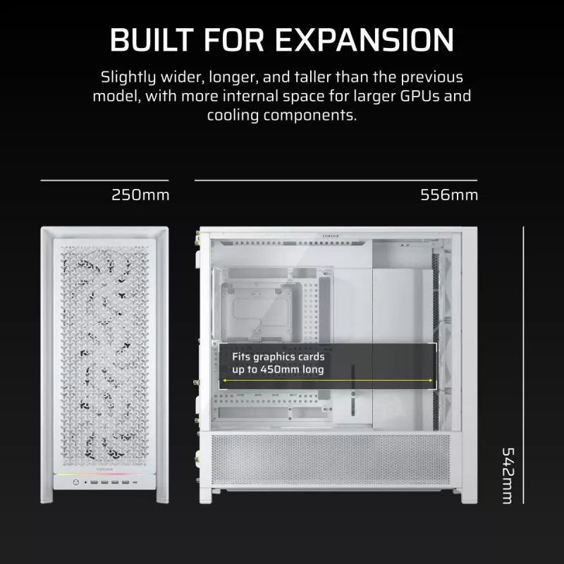 Caixa de PC CORSAIR - Frame 5000D RS High-Airflow Mid-Tower - branco