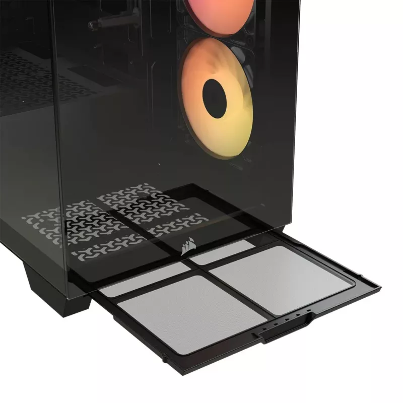 Caixa de PC Midi-Tower CORSAIR 3500X RS-R ARGB — preto, vidro temperado, suporta ATX/EATX/Micro-ITX, 3 ventoinhas frontais de 120 mm