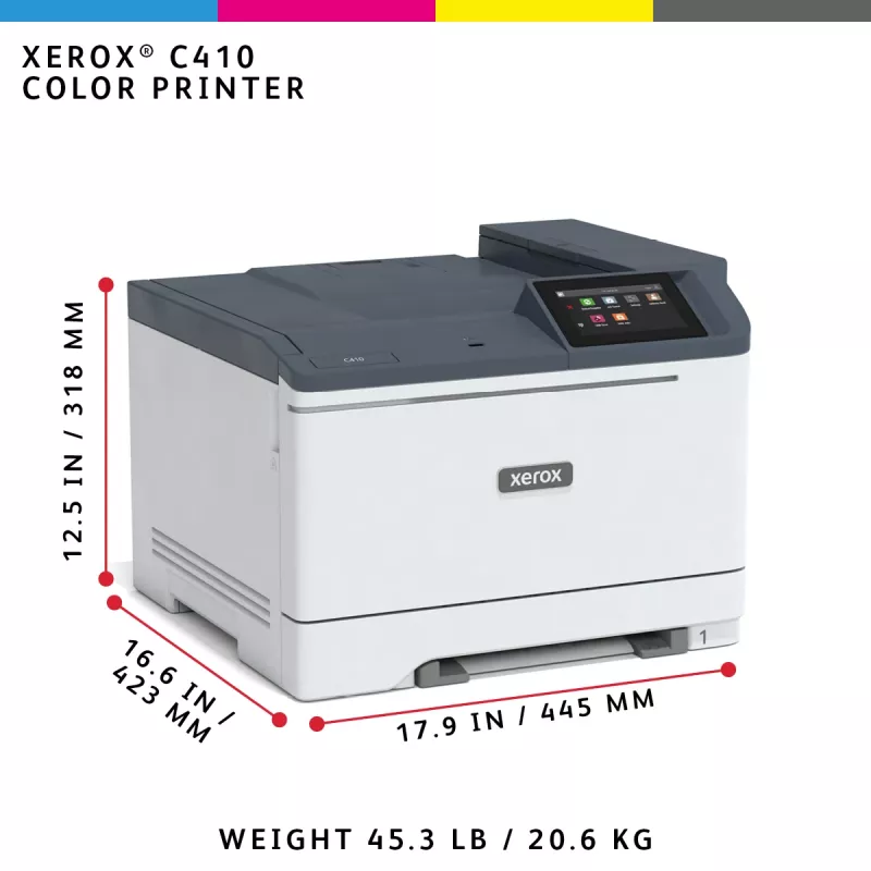 Xerox C410 A4 40ppm duplex impressora PS3 PCL5e/6 2 gavetas de papel 251 folhas