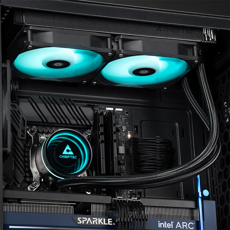 Refrigeração líquida para CPU CHIEFTEC ICEBERG 240 RGB CLC-240-RGB — radiador de 240 mm, AIO, iluminação RGB