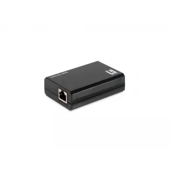 Splitter LevelOne Gigabit PoE bt para USB-C PD 3.0, IEEE 802.3af, IEEE 802.3at, IEEE 802.3bt, 10/100/1000Base-T(X), preto, atividade, ligação, alimentação, 0 - 40 °C, 0 - 70 °C