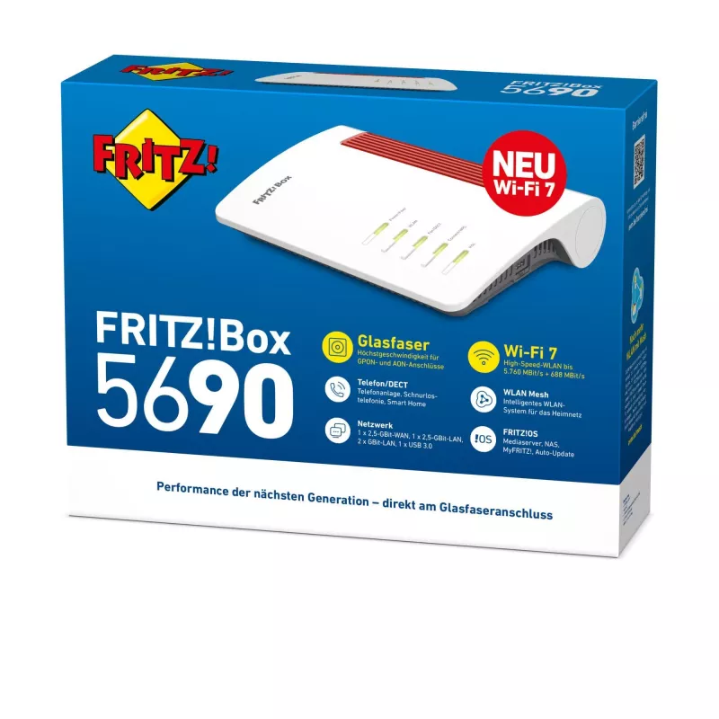 Router Wi-Fi Box 5690 2,5 Gigabit Ethernet dual-band (2,4 GHz / 5 GHz) vermelho, branco