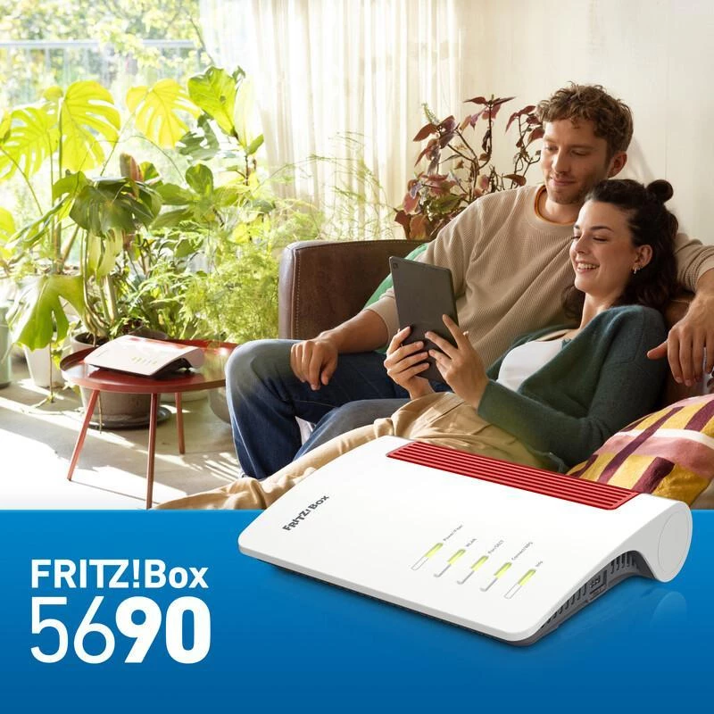 Router Wi-Fi Box 5690 2,5 Gigabit Ethernet dual-band (2,4 GHz / 5 GHz) vermelho, branco