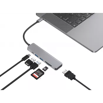 Dock para portátil/replicador de portas Conceptronic DONN02G USB 3.2 Gen 1 (3.1 Gen 1) Type-C alumínio