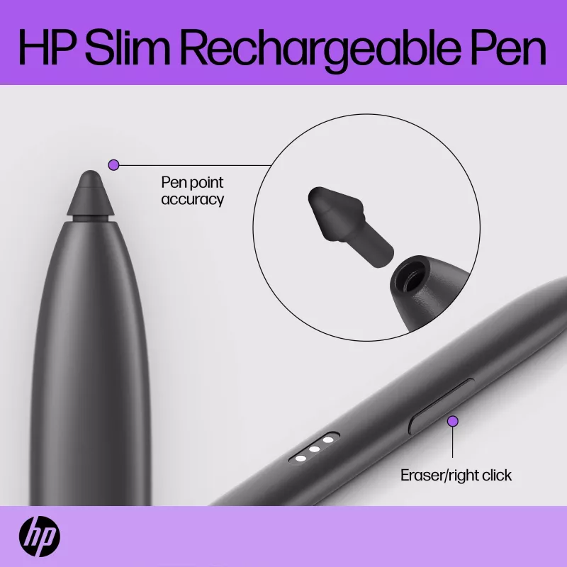 Caneta recarregável fina HP Caneta recarregável fina HP Preta Bateria integrada