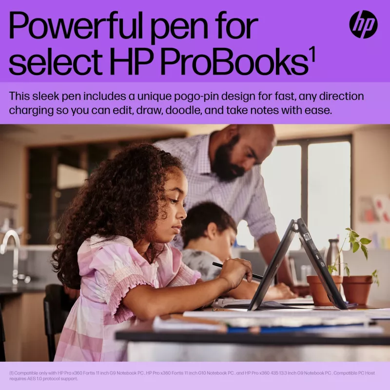 Caneta recarregável fina HP Caneta recarregável fina HP Preta Bateria integrada
