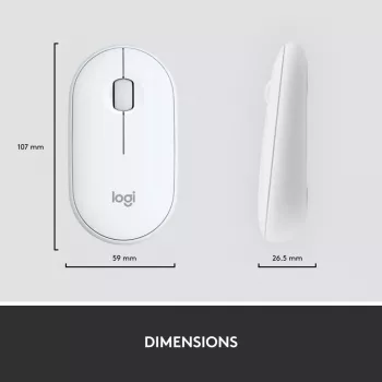 Conjunto de teclado e rato sem fios finos LOGITECH Mk470 - Branco sujo - Azerty Francês