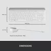 Conjunto de teclado e rato sem fios finos LOGITECH Mk470 - Branco sujo - Azerty Francês
