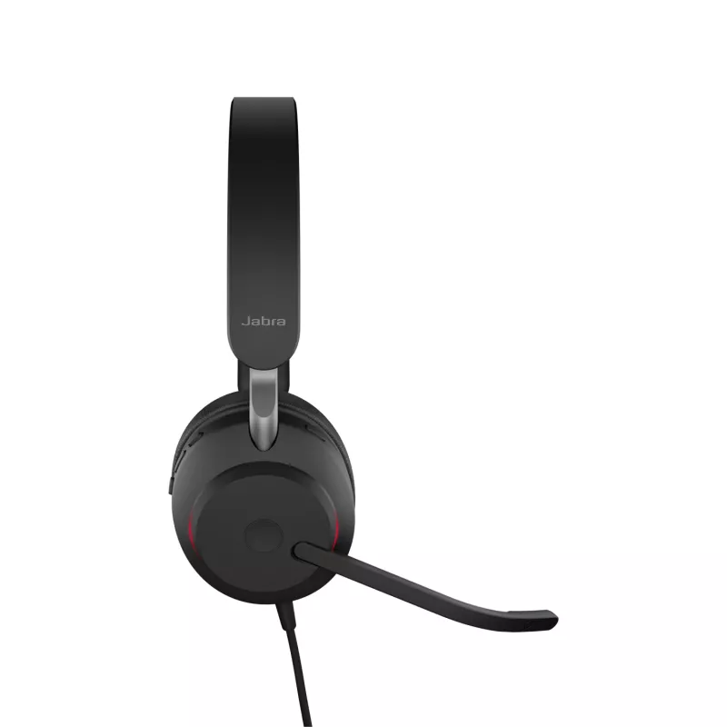 Jabra Evolve2 40 SE UC Stereo auscultadores com microfone supra-auriculares, com fio USB-A, 3 microfones, pretos