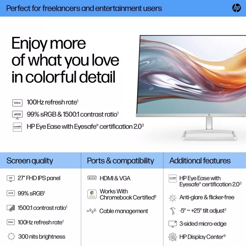 Monitor de secretária HP Série 5 527sw - 27