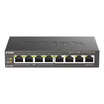 Switch não gerido D-Link DGS-1008P/E, L2, 8 portas, PoE