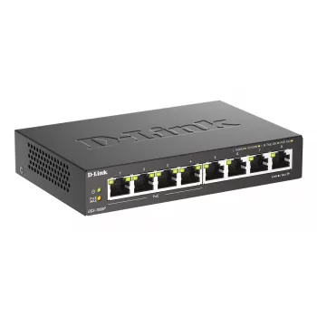 Switch não gerido D-Link DGS-1008P/E, L2, 8 portas, PoE