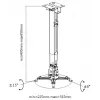 Suporte de teto/parede para projetor Equip, Preto, Parede, 20 kg, Preto, Aço, -8 - 8°, -15 - 15°