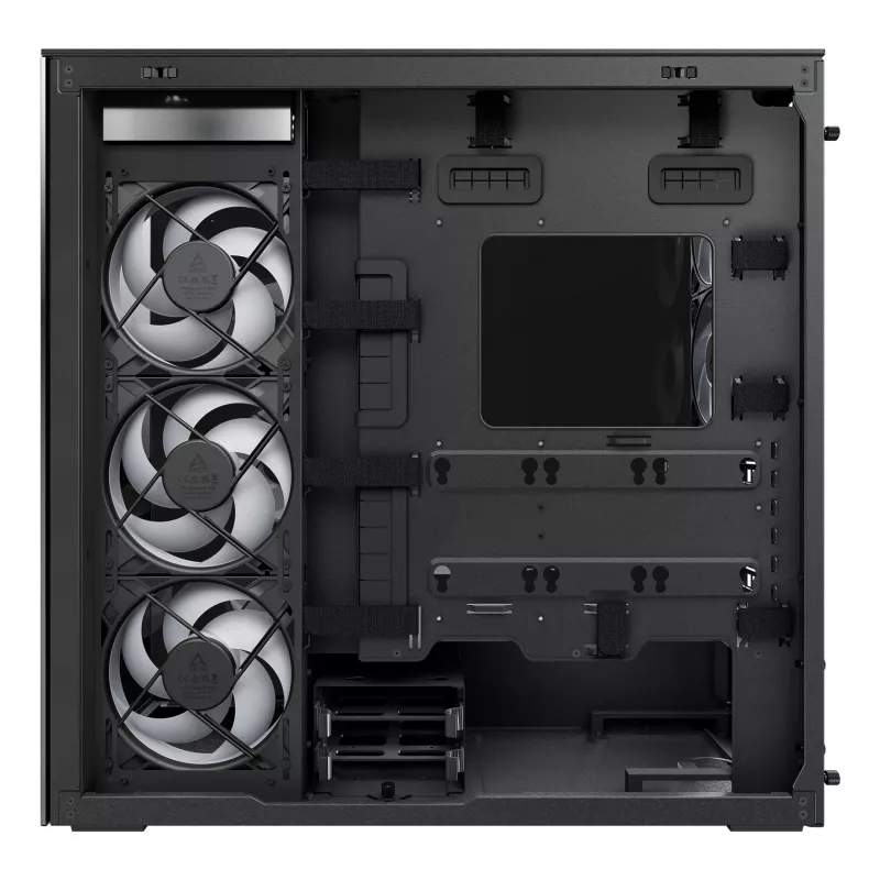 ARCTIC Xtender VG (Mirror Black) caixa de PC E-ATX Premium com suporte vertical para GPU