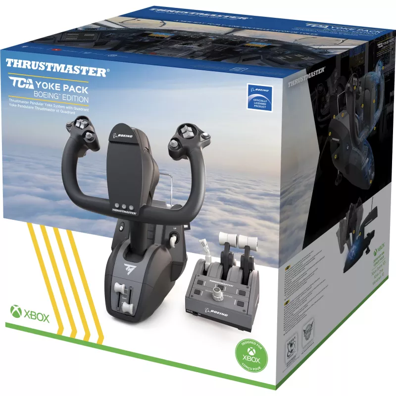 Thrustmaster TCA Yoke Pack Boeing Edition Preto, Cinzento USB Fightstick PC, Xbox, Xbox One, Xbox One S, Xbox One X, Xbox Series S, Xbox Series X