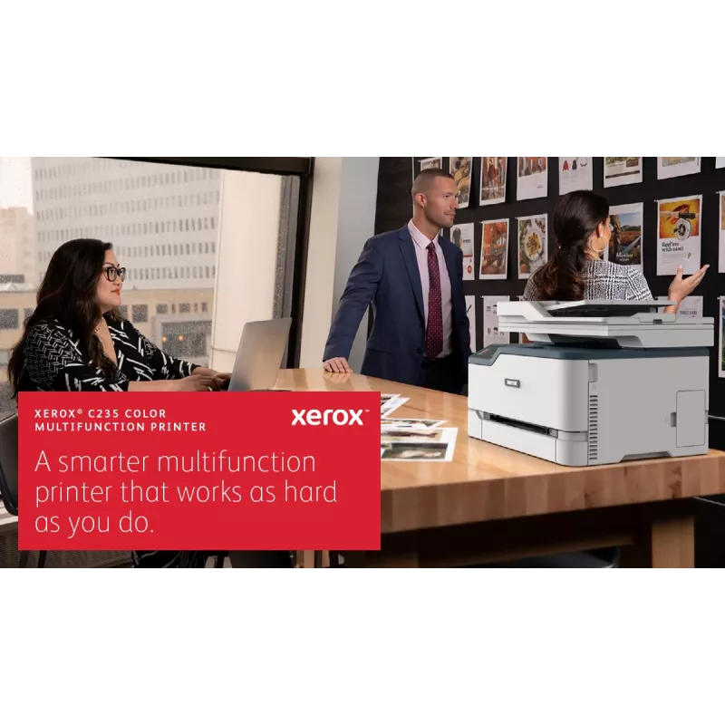 Xerox C235 A4 22ppm Wireless Copiar/Imprimir/Digitalizar/Fax PS3 PCL5e/6 ADF 2 bandejas de papel total 251 folhas