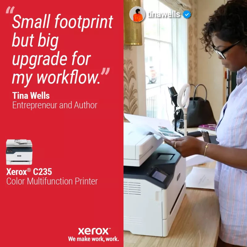 Xerox C235 A4 22ppm Wireless Copiar/Imprimir/Digitalizar/Fax PS3 PCL5e/6 ADF 2 bandejas de papel total 251 folhas