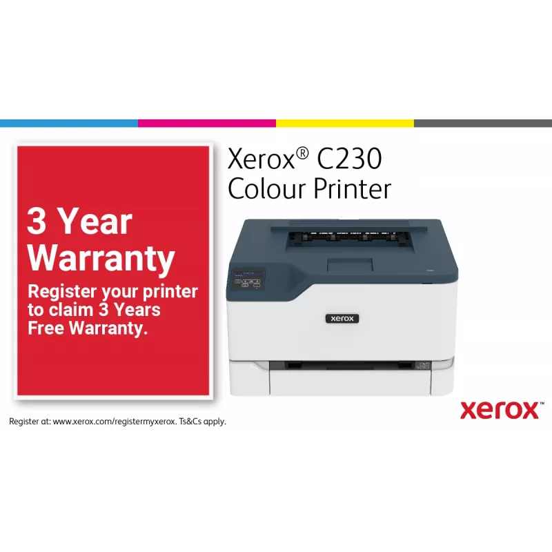 Xerox C230 A4 22ppm Wireless Duplex Impressora PS3 PCL5e6 2 bandejas de papel total 251 folhas