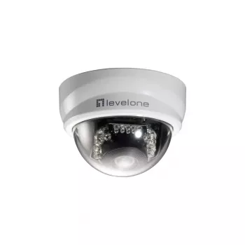 LevelOne Câmara IP de rede fixa dome, 2 megapíxeis, 802.3af PoE, LEDs IR