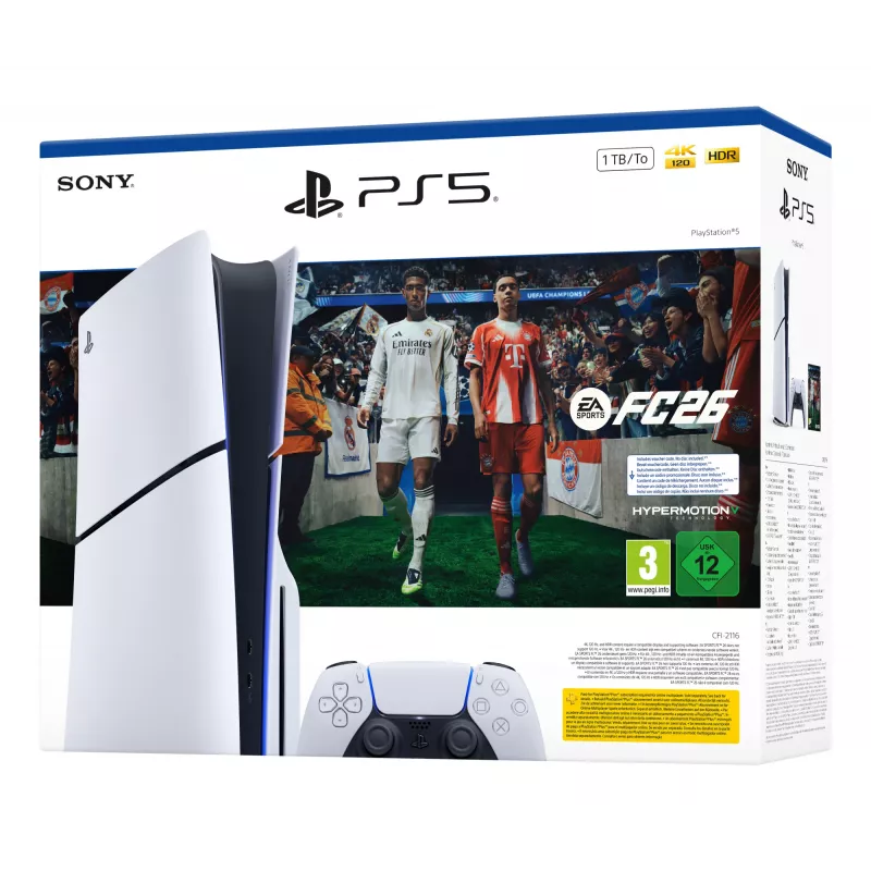 Sony PlayStation 5 + EA Sports FC 26 Bundle 1 TB Wi-Fi preto, branco