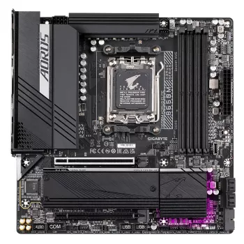 GIGABYTE B650M AORUS ELITE Placa-mãe - CPUs AMD Ryzen 9000, VRM 12+2+2 fases, até 8000MHz DDR5, 1xPCIe 5.0 + 1xPCIe 4.0 M.2, 2.5GbE LAN, USB 3.2 Gen 2x2