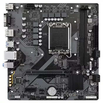 GIGABYTE B760M E Placa-mãe - Suporta CPUs Intel Core de 14ª Geração, VRM 6+1+1 fases, até 7200MHz DDR5 (OC), 2xPCIe 4.0 M.2, 1 GbE LAN, USB 3.2 Gen 1