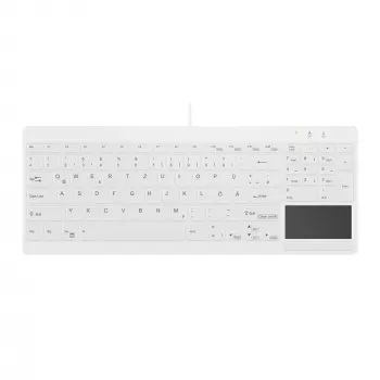 Teclado médico Contour Design Active Key Contour QuickClean IP68 com touchpad compacto com fios branco DE C7412