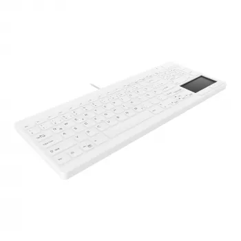 Teclado médico Contour Design Active Key Contour QuickClean IP68 com touchpad compacto com fios branco DE C7412