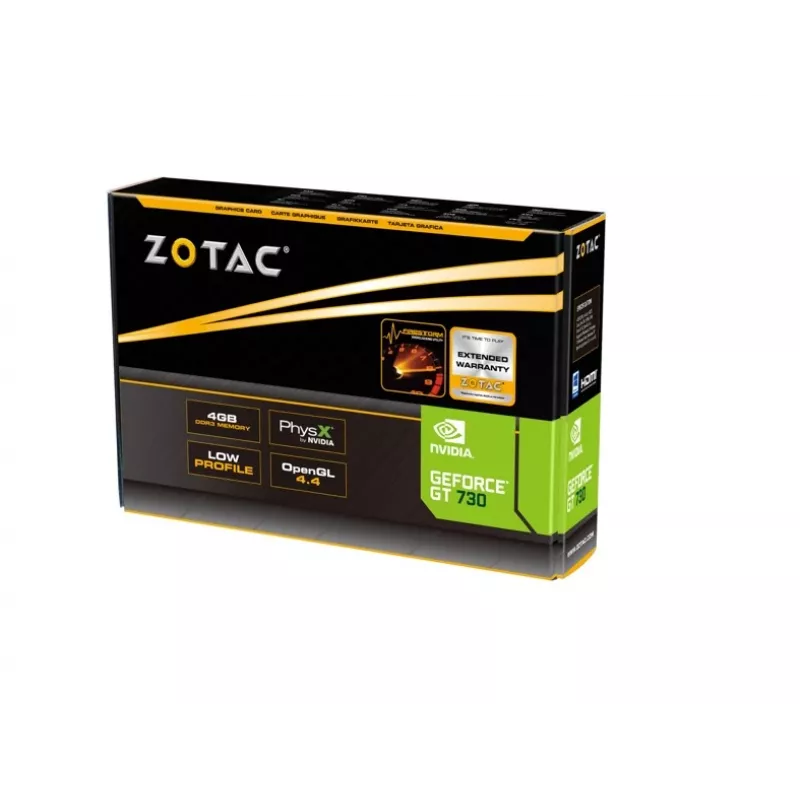 Placa gráfica ZOTAC Force 4GB GT730 PCIe 2.0 x16 DVI/HDMI/VGA 902 MHz 2560x1600