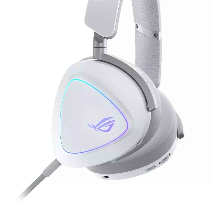 Headset ASUS ROG Delta II com fios e sem fios com arco de cabeça gaming USB Type-C Bluetooth branco