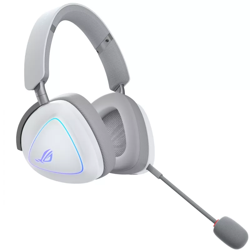Headset ASUS ROG Delta II com fios e sem fios com arco de cabeça gaming USB Type-C Bluetooth branco
