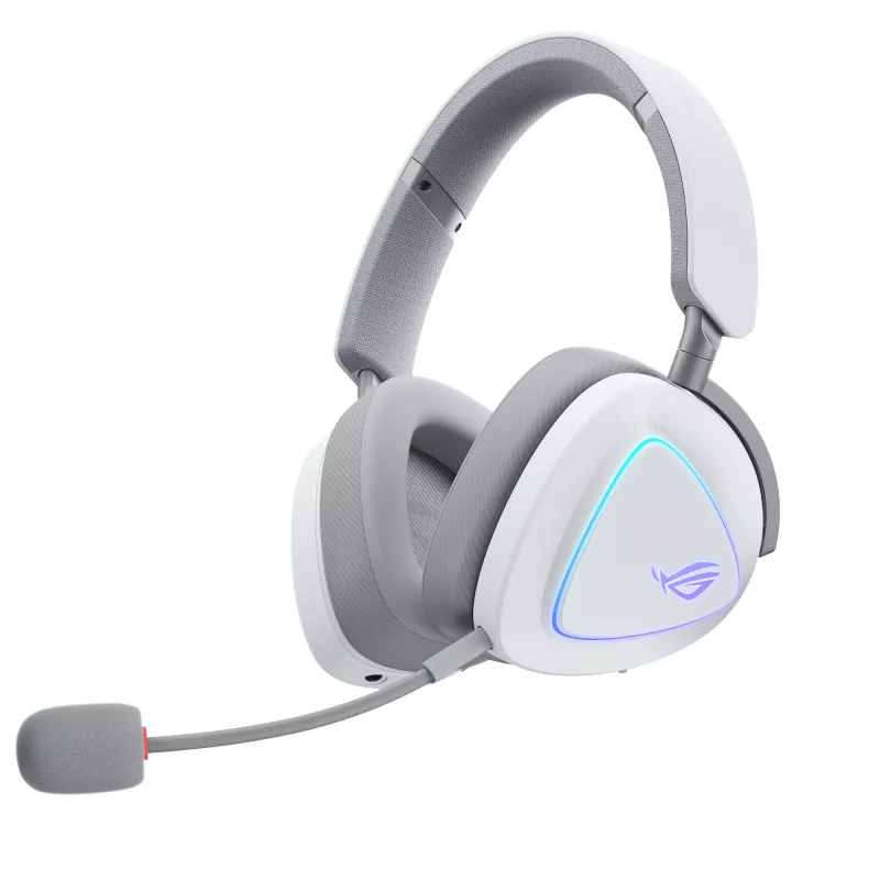 Headset ASUS ROG Delta II com fios e sem fios com arco de cabeça gaming USB Type-C Bluetooth branco