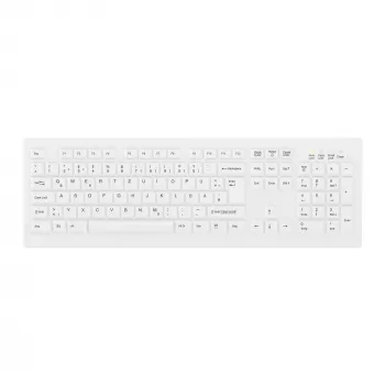 Teclado médico Contour Design Active Key Contour ClassicClean com tampa removível tamanho completo sem fios branco DE C8100