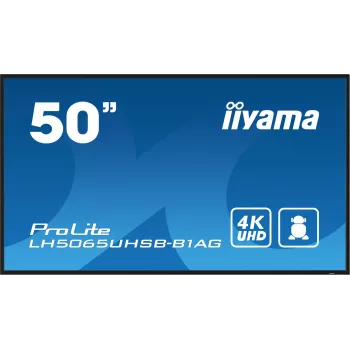 Ecrã de sinalização iiyama LH5065UHSB-B1AG ecrã plano de sinalização digital 125,7 cm (49,5 polegadas) LCD Wi-Fi 800 cd/m² 4K Ultra HD preto processador integrado Android 11 24/7