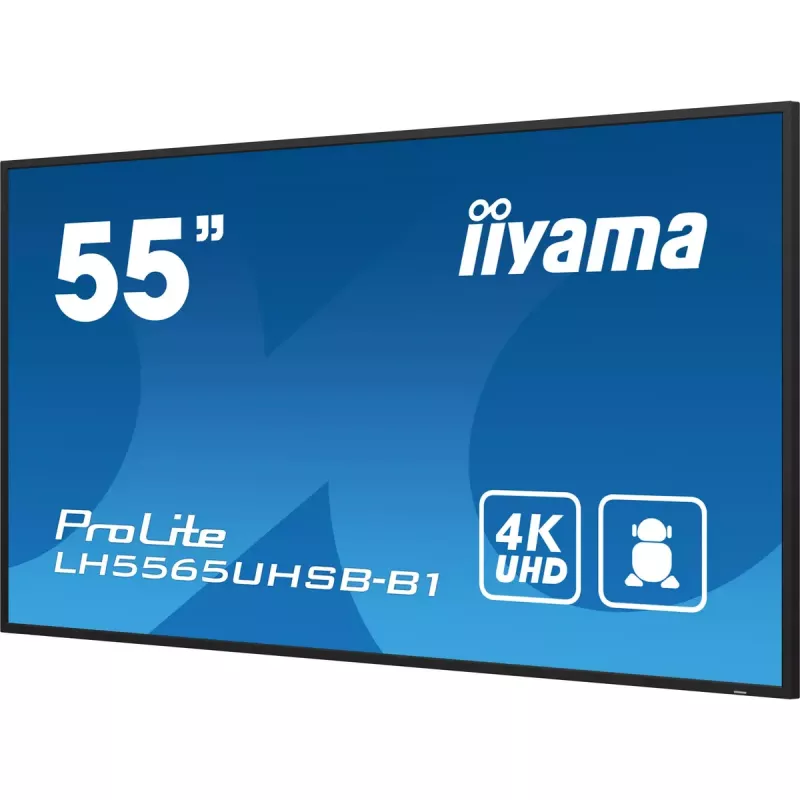 Ecrã de sinalização iiyama LH5565UHSB-B1 design quiosque 138,7 cm (54,6 polegadas) LED Wi-Fi 800 cd/m² 4K Ultra HD preto processador integrado Android 11 24/7