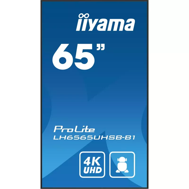 Ecrã de sinalização iiyama LH6565UHSB-B1 design quiosque 163,8 cm (64,5 polegadas) LED Wi-Fi 800 cd/m² 4K Ultra HD preto processador integrado Android 11 24/7