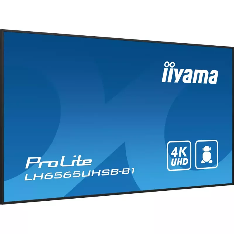 Ecrã de sinalização iiyama LH6565UHSB-B1 design quiosque 163,8 cm (64,5 polegadas) LED Wi-Fi 800 cd/m² 4K Ultra HD preto processador integrado Android 11 24/7