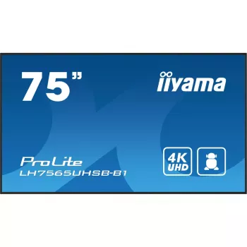 Ecrã de sinalização iiyama LH7565UHSB-B1 design quiosque 189,2 cm (74,5 polegadas) LED Wi-Fi 800 cd/m² 4K Ultra HD preto processador integrado Android 11 24/7