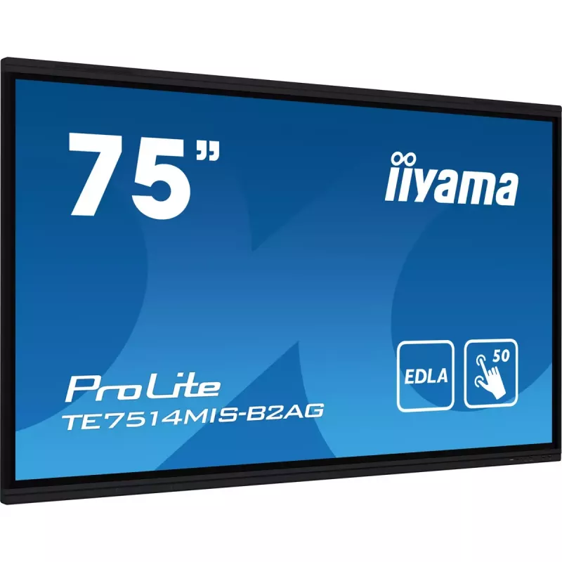 iiyama PROLITE TE7514MIS-B2AG design quiosque 190,5 cm (75 polegadas) LCD Wi-Fi 435 cd/m² 4K Ultra HD preto ecrã tátil processador integrado Android 24/7