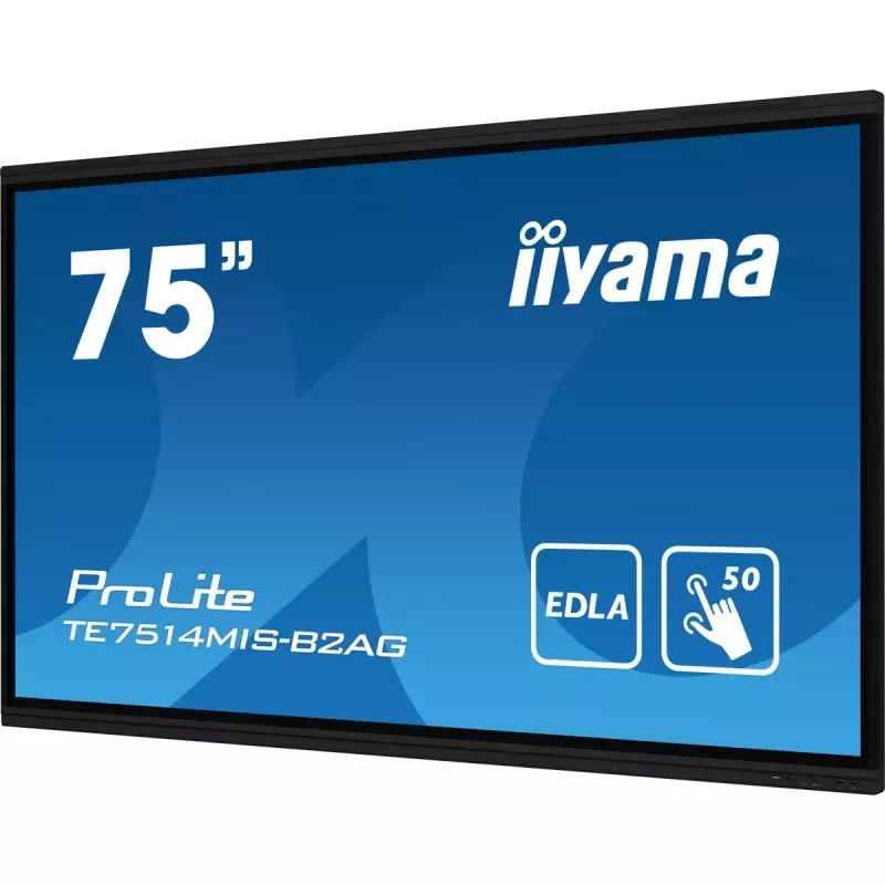iiyama PROLITE TE7514MIS-B2AG design quiosque 190,5 cm (75 polegadas) LCD Wi-Fi 435 cd/m² 4K Ultra HD preto ecrã tátil processador integrado Android 24/7
