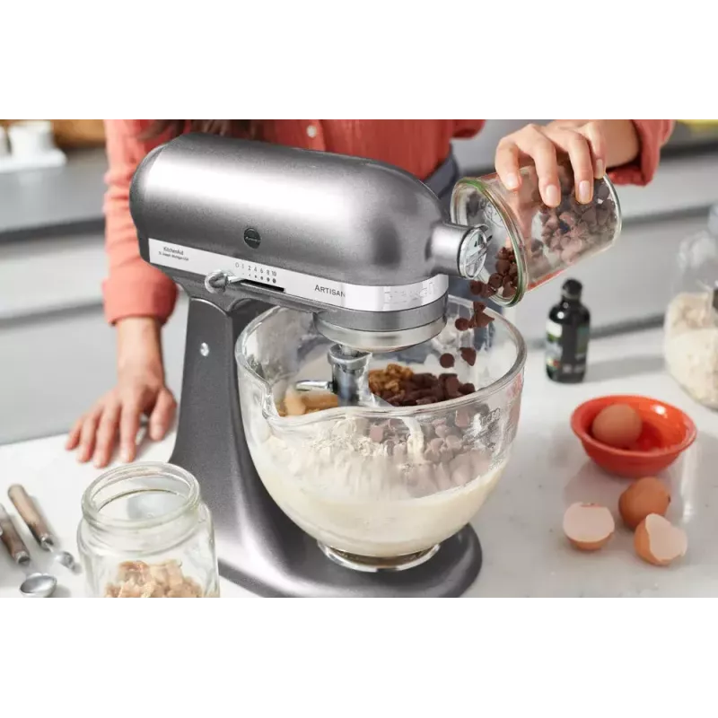 Batedeira KITCHENAID ARTISAN 5KSM185PS — 300 W, 4,8 L tigela de aço inoxidável, 10 velocidades, prateado