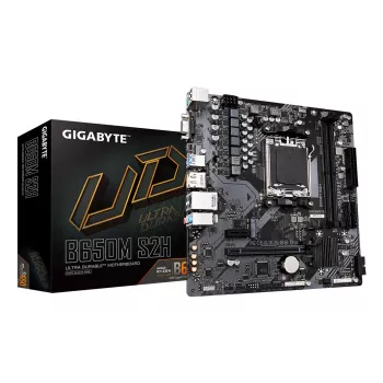 GIGABYTE B650M S2H Motherboard - CPUs AMD Ryzen 9000 Series, 5+2+2 Phases VRM, até 6400MHz DDR5 (OC), 1xPCIe 4.0 M.2, GbE LAN, USB 3.2 Gen 1
