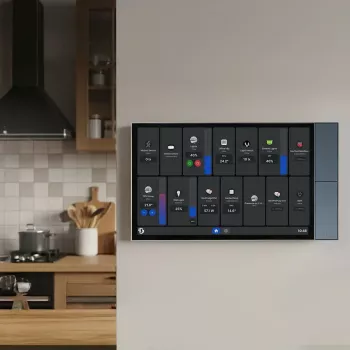Painel de parede Shelly Wall Display XL — ecrã tátil capacitivo de 10,1 polegadas, 1280×752, Android, CPU 1,8 GHz, 2 GB RAM, 100–240 V