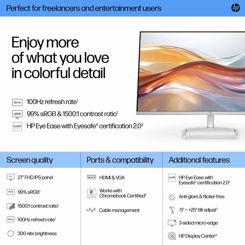 Monitor HP INC 94F44E9 24 polegadas LCD Display LED 1920x1080