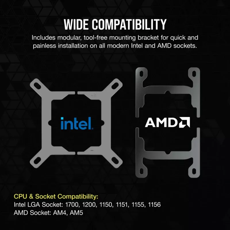 Cooler de CPU CORSAIR – iCUE Link H100i RGB cooler líquido AiO – branco