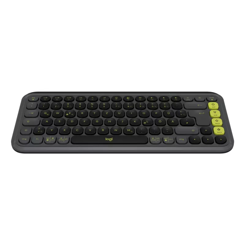 Teclado sem fios LOGITECH - Pop Icon Keys - grafite e verde Qwertz alemão